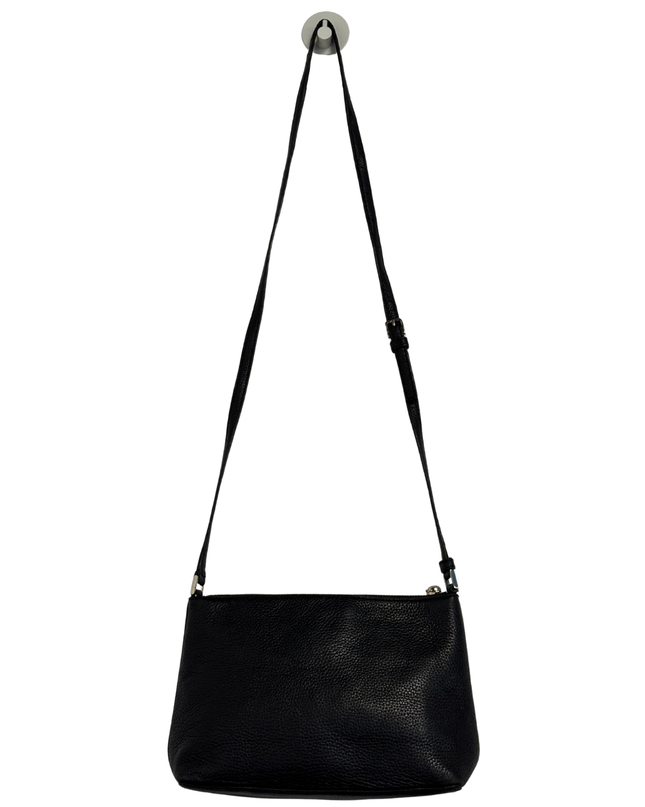 Kate Spade Black Pebbled Leather Double-Zip Crossbody Bag