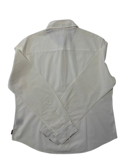 Burberry London White Long-Sleeve With Nova Check Collar Detail Shirt - M