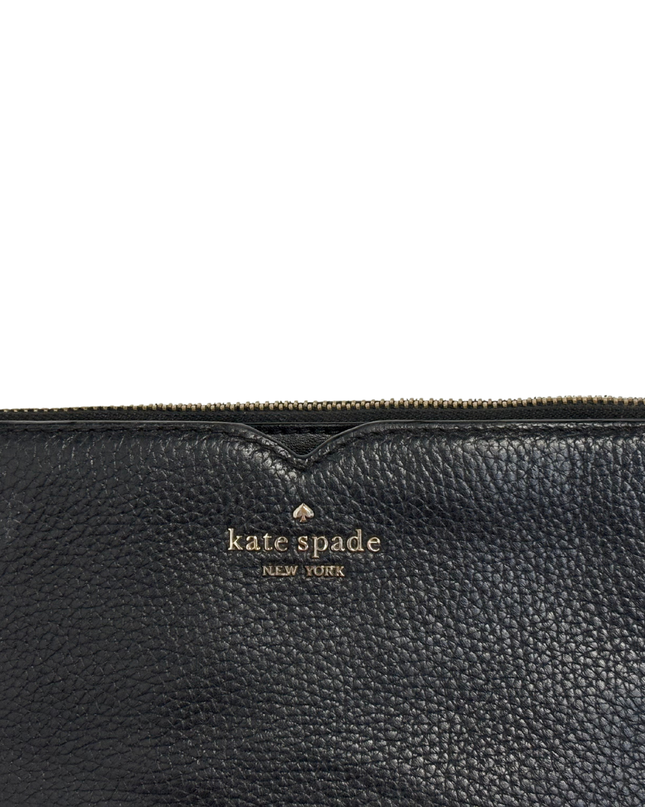 Kate Spade Black Pebbled Leather Double-Zip Crossbody Bag
