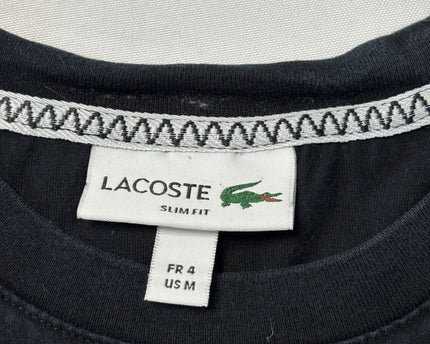 Lacoste Black Slim Fit Abstract Logo Print Graphic T-Shirt