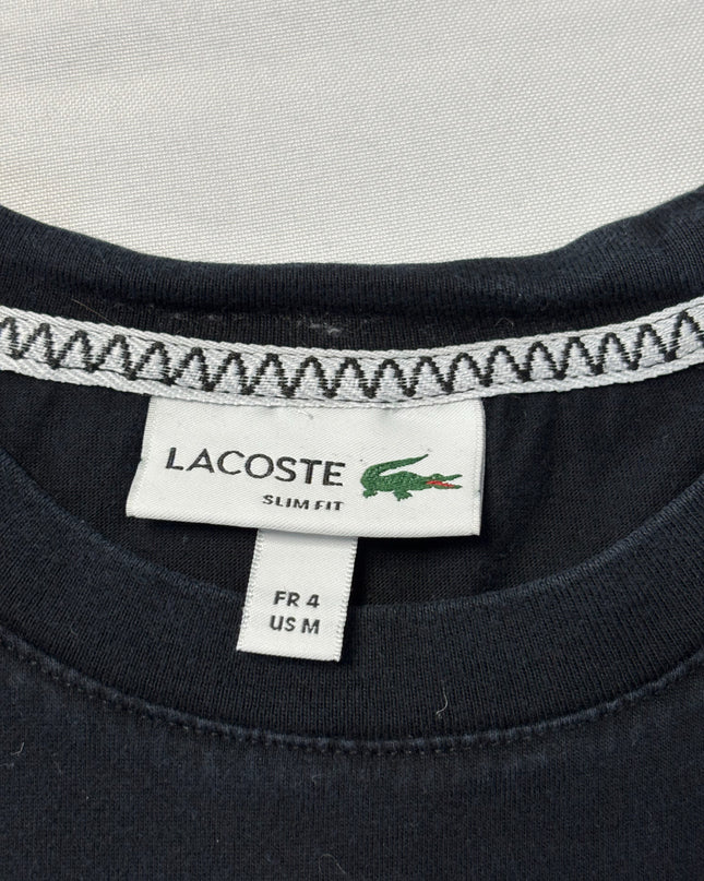 Lacoste Black Slim Fit Abstract Logo Print Graphic T-Shirt