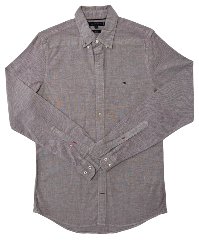 Tommy Hilfiger Slim Fit Stretch Gray Oxford Shirt