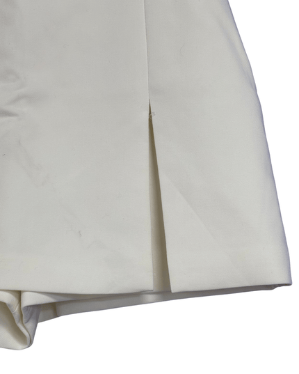 Zara White Asymmetrical Front Slit Tailored Mini Skort