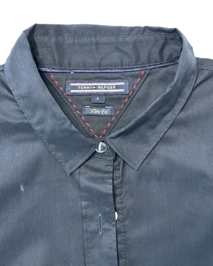 Tommy Hilfiger Slim Fit Navy Blue Long-Sleeve Shirt - XS