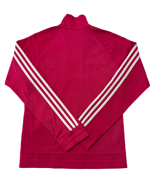 Adidas 3-Stripes Fuchsia Pink Ruched Full-Zip Track Jacket