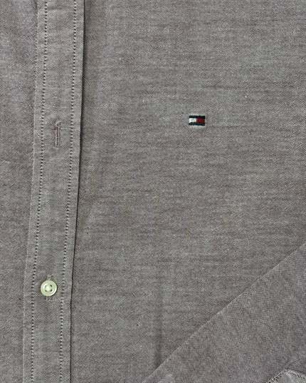 Tommy Hilfiger Slim Fit Stretch Gray Oxford Shirt