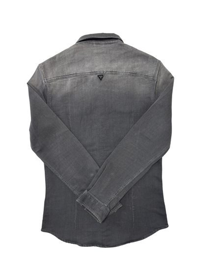 Guess Los Angeles Slim Fit Grey Washed Denim Shirt - S
