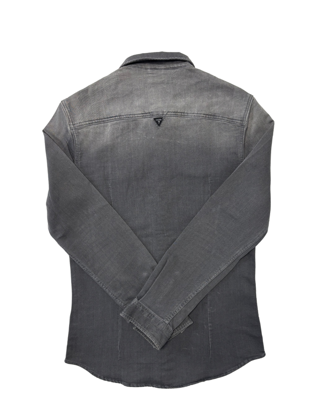 Guess Los Angeles Slim Fit Grey Washed Denim Shirt - S