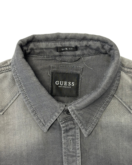Guess Los Angeles Slim Fit Grey Washed Denim Shirt - S