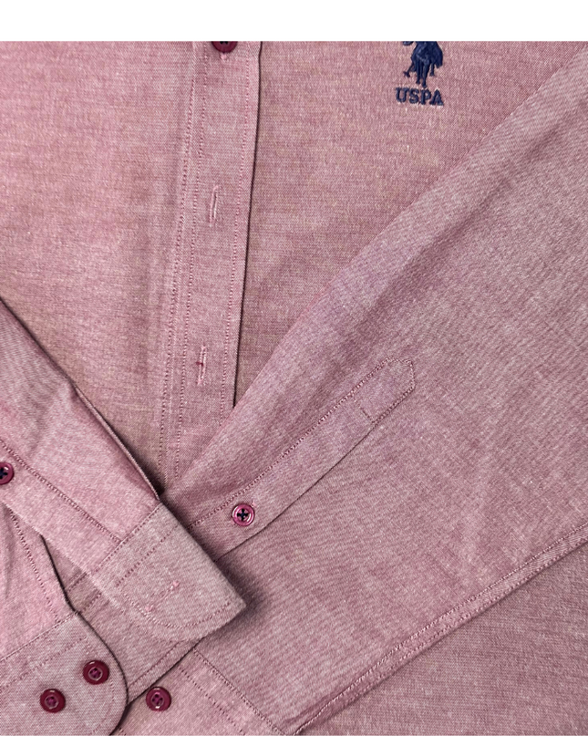 U.S. Polo Assn. Pink Slim Fit Oxford Long Sleeve Shirt