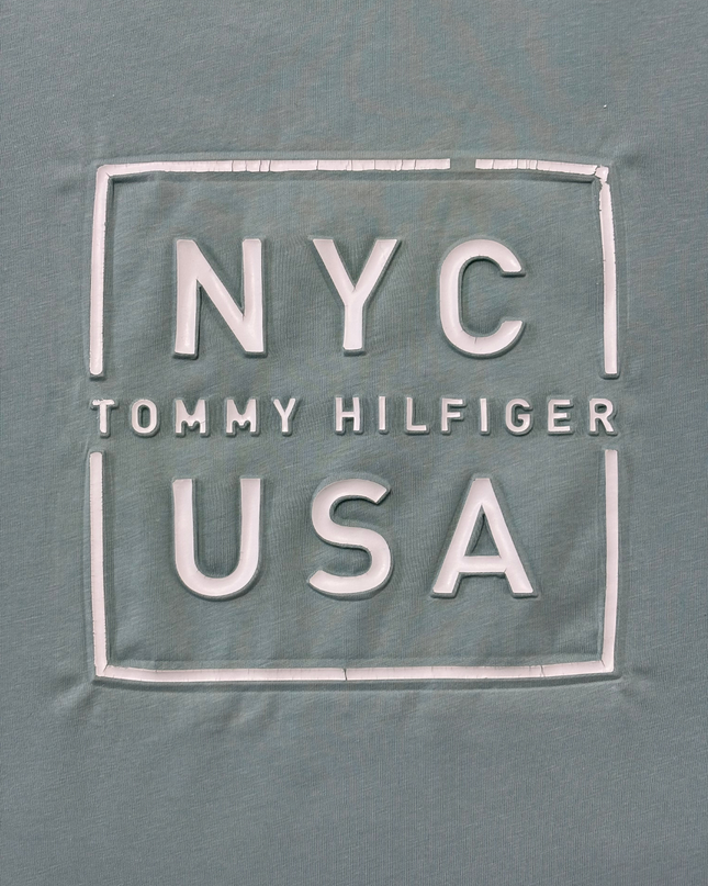 Tommy Hilfiger NYC USA Graphic Mint Green Cotton T-Shirt - M