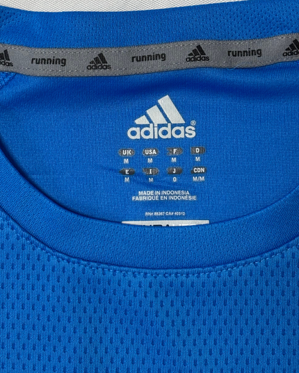 Adidas Blue & Red 3-Stripes ClimaCool Running T-Shirt