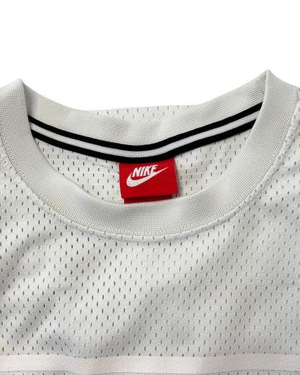 Nike White Mesh Logo Athletic Jersey T-Shirt - S