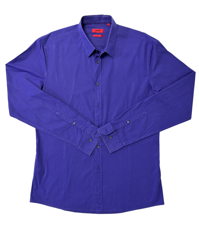 Hugo Boss Slim Fit Deep Indigo Long-Sleeve Shirt
