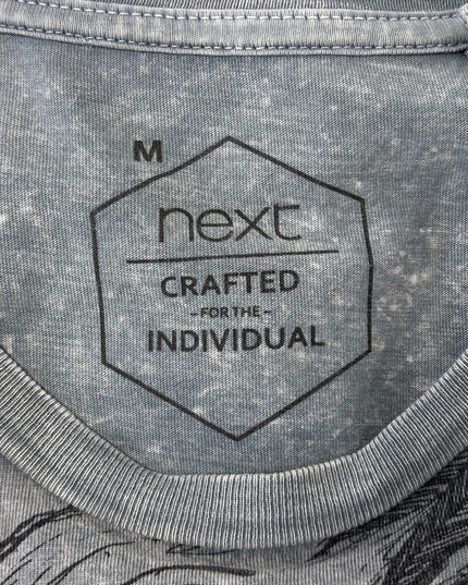 Next Crafted Individual Acid Wash Grey Tribal Lion Graphic T-Shirt - M