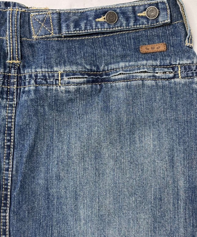 Tatuum Utility Y2K Mid-Wash Denim Cargo Pencil Skirt