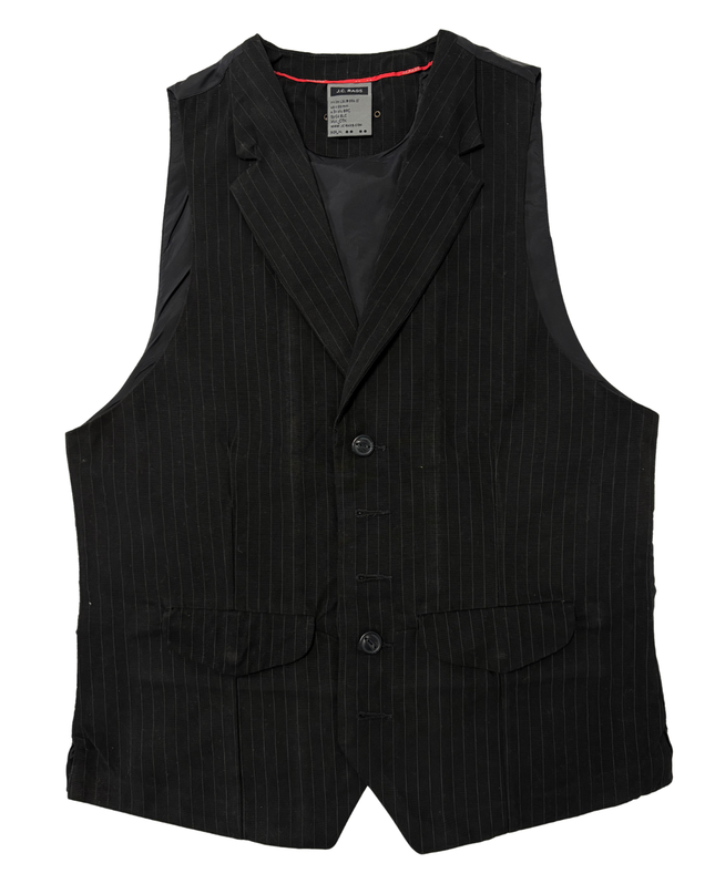 J.C. RAGS Black Pinstripe Tailored Waistcoat