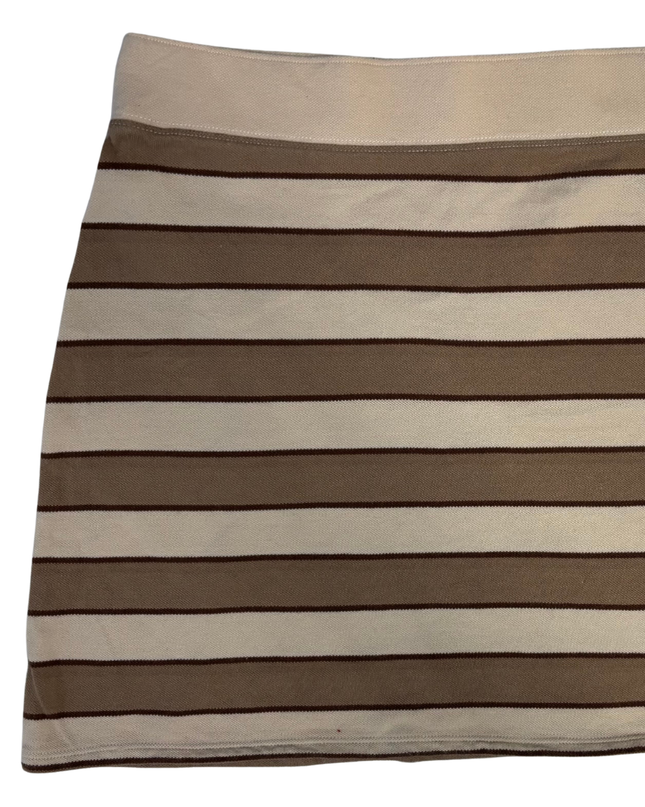 Hollister Brown and Beige Striped Ultra High-Rise Mini Skirt
