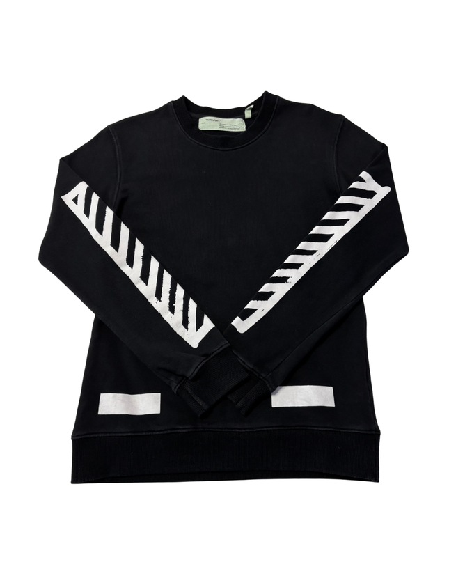 Off-White by Virgil Abloh Main Label Black Diagonal Stripe Sweatshirt