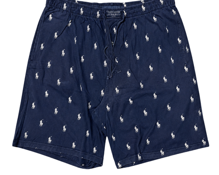 Polo Ralph Lauren Navy Blue All-Over Pony Print Sleep Shorts
