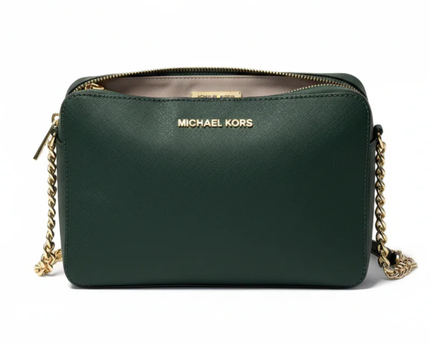 Michael Kors Dark Green Saffiano Leather Crossbody Bag