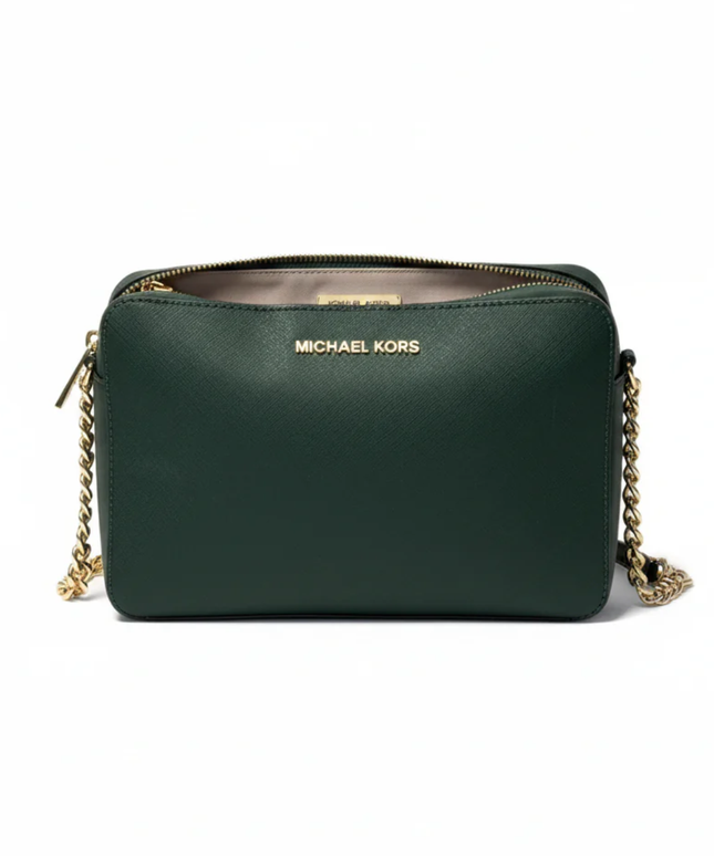 Michael Kors Dark Green Saffiano Leather Crossbody Bag