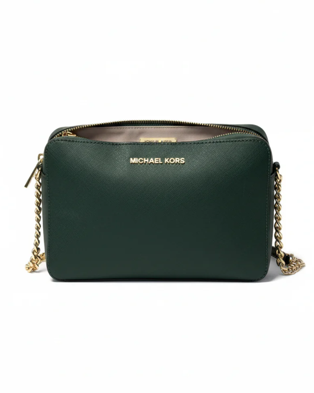 Michael Kors Dark Green Saffiano Leather Crossbody Bag