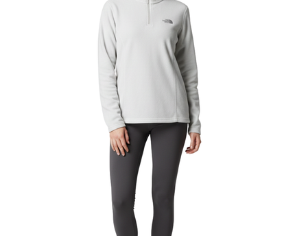 The North Face White Quarter-Zip TKA 100 Fleece Sweater