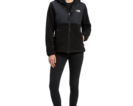 The North Face Black Polartec Hybrid Hooded Fleece Jacket