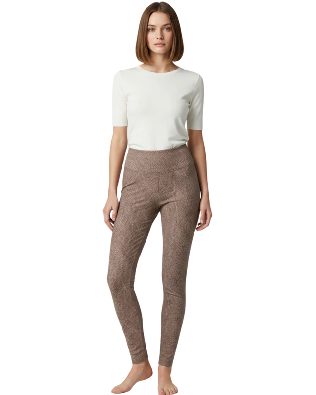 OYSHO Snake Print Crossover Waist Leggings