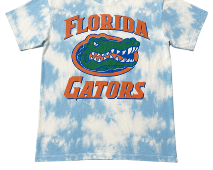 Pull&Bear Blue and White Tie-Dye Florida Gators Graphic Tee