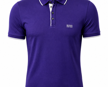 Hugo Boss Purple Long Staple Cotton Polo Shirt