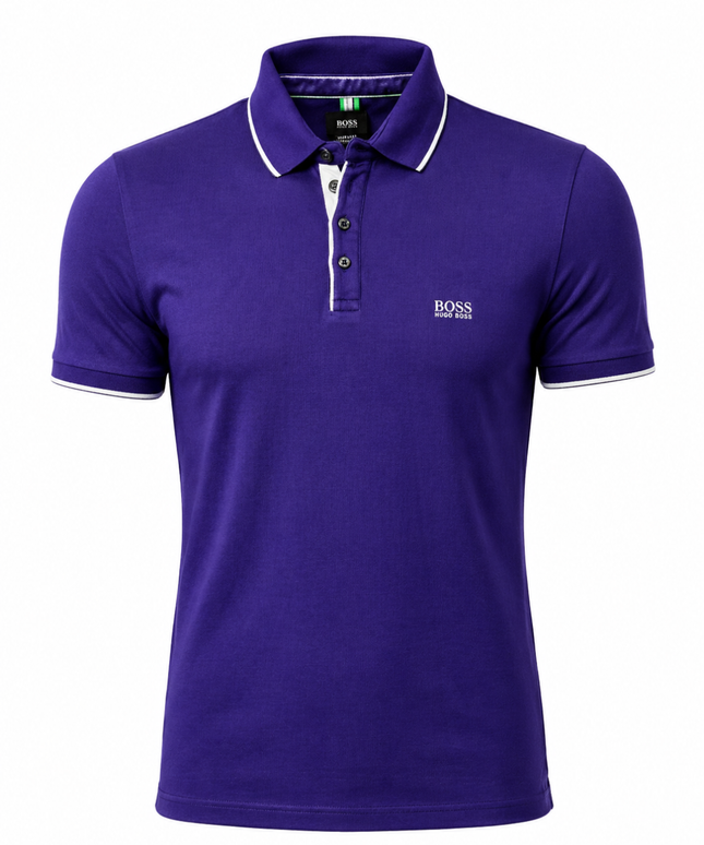 Hugo Boss Purple Long Staple Cotton Polo Shirt