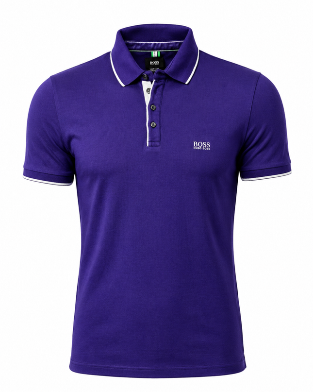Hugo Boss Purple Long Staple Cotton Polo Shirt