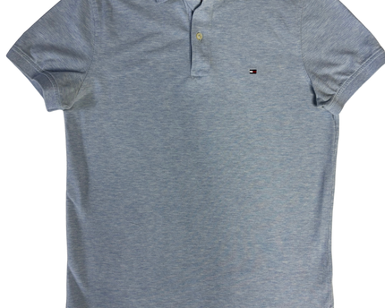 Tommy Hilfiger Light Blue Slim Fit Short Sleeve Polo Shirt