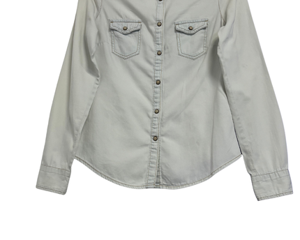 New Look Off-White Western Style Denim Shirt