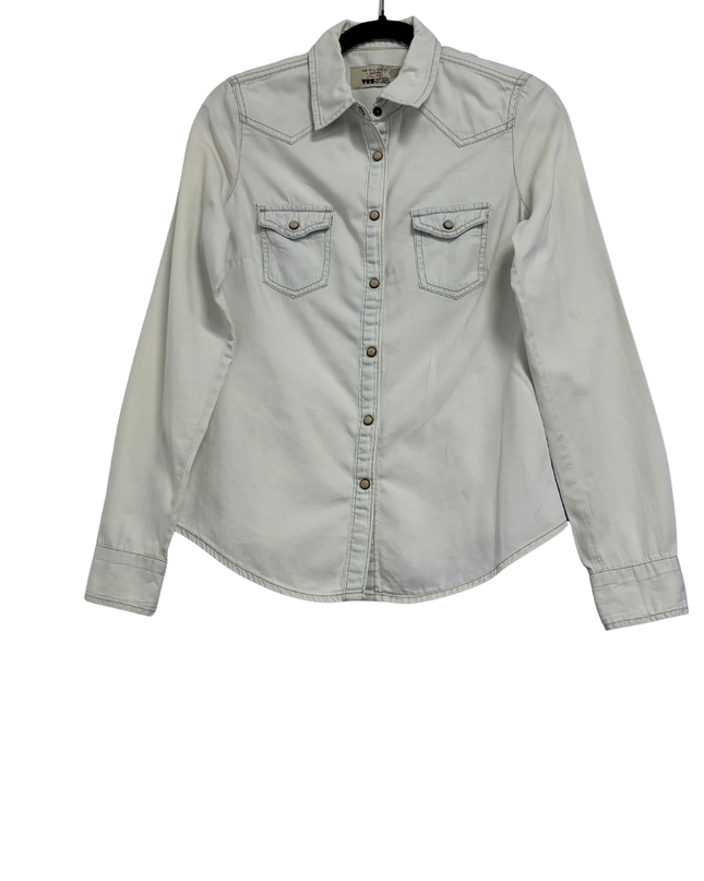 New Look Off-White Western Style Denim Shirt