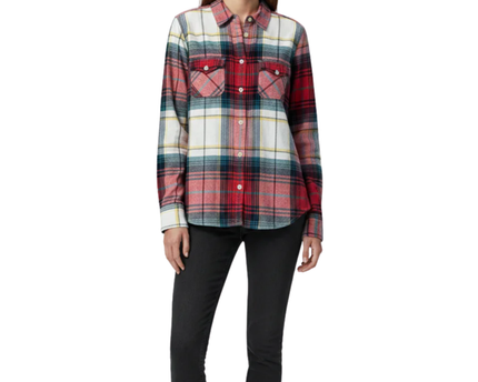 American Eagle Outfitters Red Plaid Favorite Fit Flannel Shirt