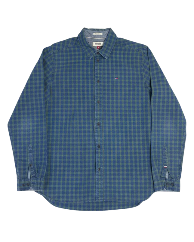 Tommy Jeans Blue Gingham Long Sleeve Shirt