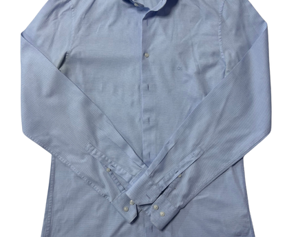 Calvin Klein Light Blue Fitted Cotton Dress Shirt