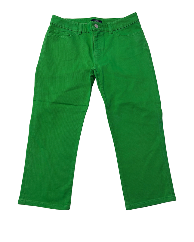 Chaps Bright Green Cropped Corduroy Pants