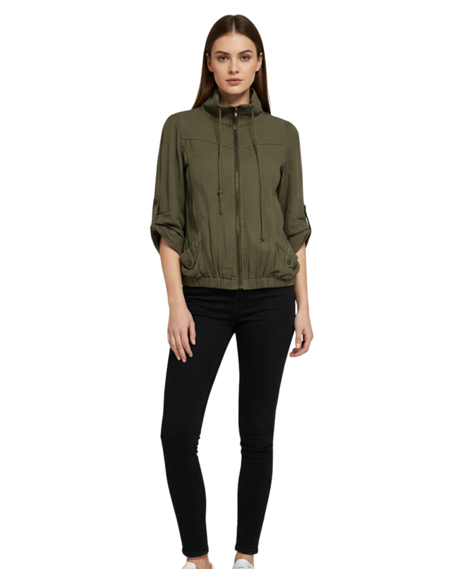 American Rag Cie Olive Green Lightweight Zip-Up Utility Jacket