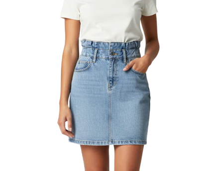 H&M Divided Blue Denim Paperbag Mini Skirt