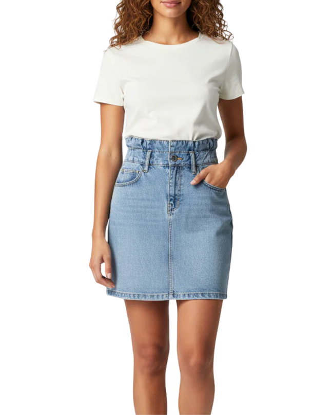 H&M Divided Blue Denim Paperbag Mini Skirt