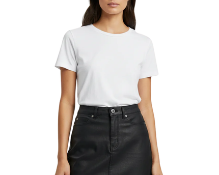 New Look Black Coated Denim Mini Skirt