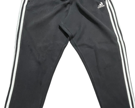 Adidas Black Classic 3-Stripe Fleece Track Pants