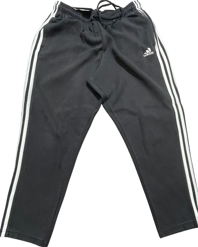 Adidas Black Classic 3-Stripe Fleece Track Pants