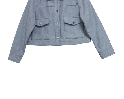Zara Light Blue Cropped Textured Jacket