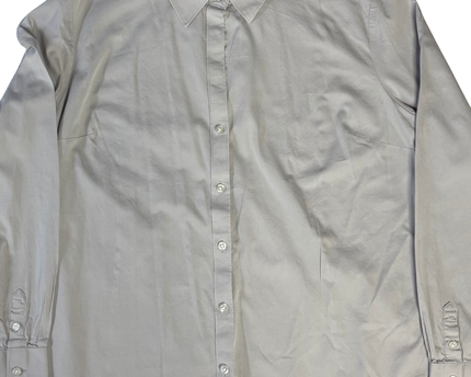 Calvin Klein Grey Herringbone Long Sleeve Button-Down Shirt