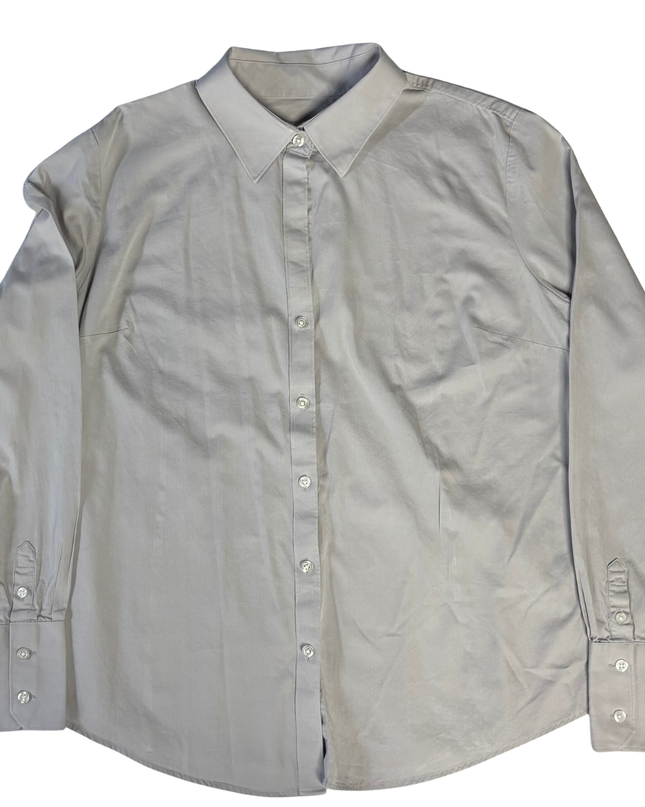 Calvin Klein Grey Herringbone Long Sleeve Button-Down Shirt